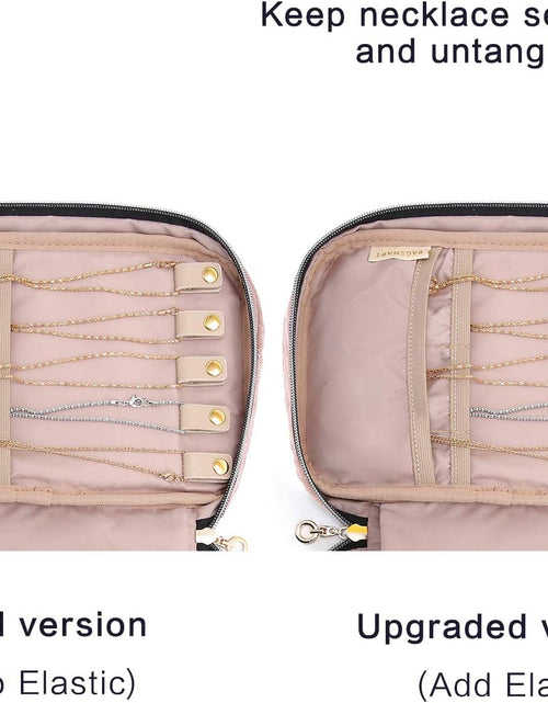 Load image into Gallery viewer, Jewelry Organizer Case Travel Storage Bag for Necklace, Earrings, Rings, Bracelet, Soft Pink, Medium
