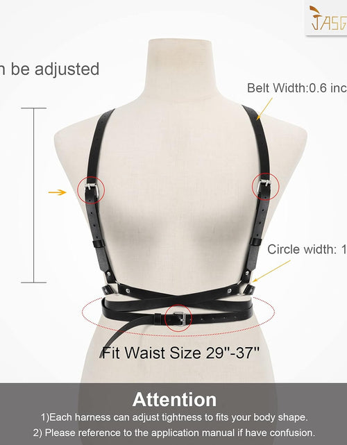 Load image into Gallery viewer, Punk Waist Belt Women PU Leather Skinny Body Adjustable Belts with Gothic Circle, Black
