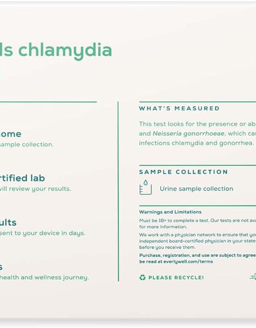 Load image into Gallery viewer, Chlamydia and Gonorrhea Test at-Home Collection Kit - Discreet, Accurate Results from a CLIA-Certified Lab Within Days - Ages 18+

