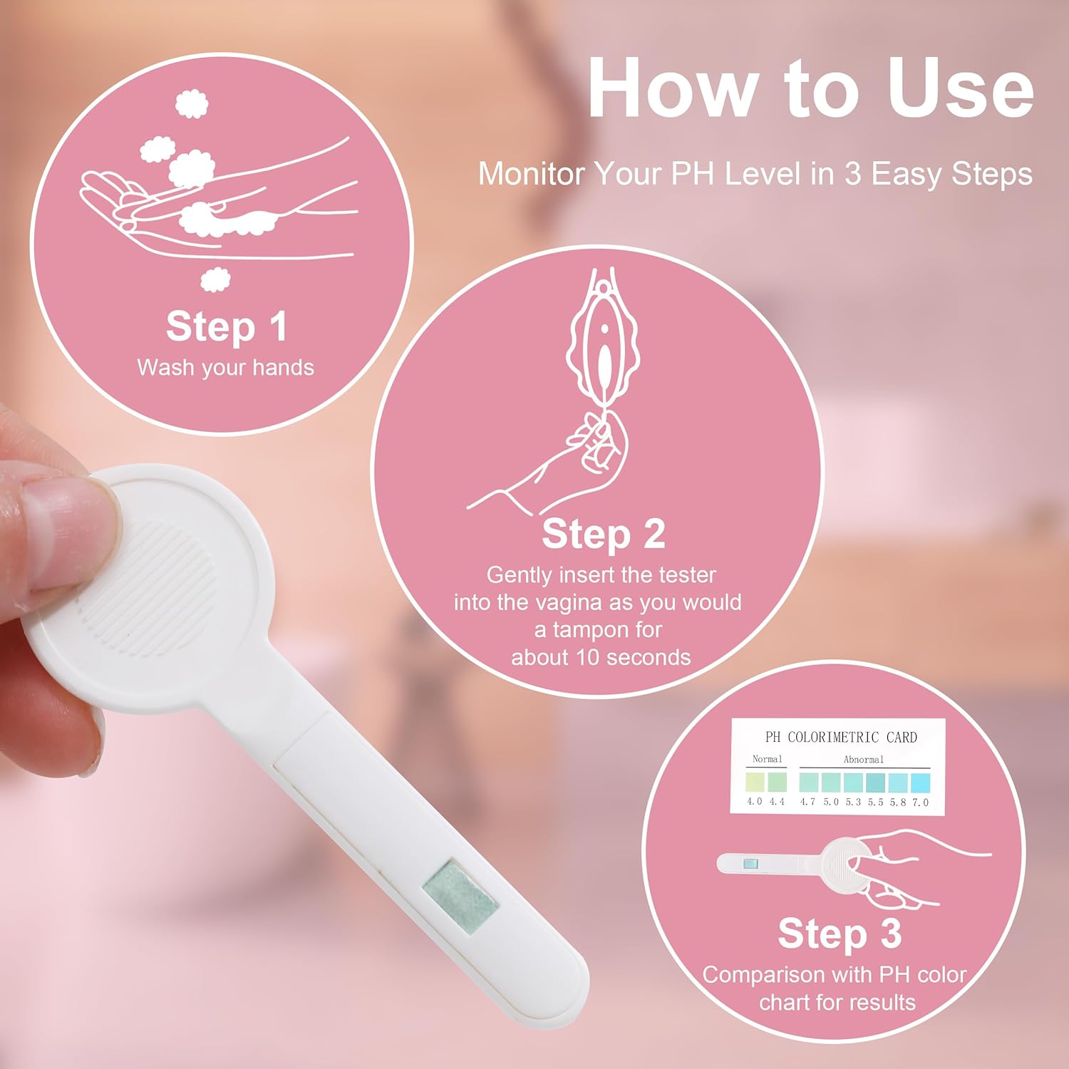 Feminine Health Vaginal pH Test Strips Kits for Bacterial Vaginitis, 4 Packs