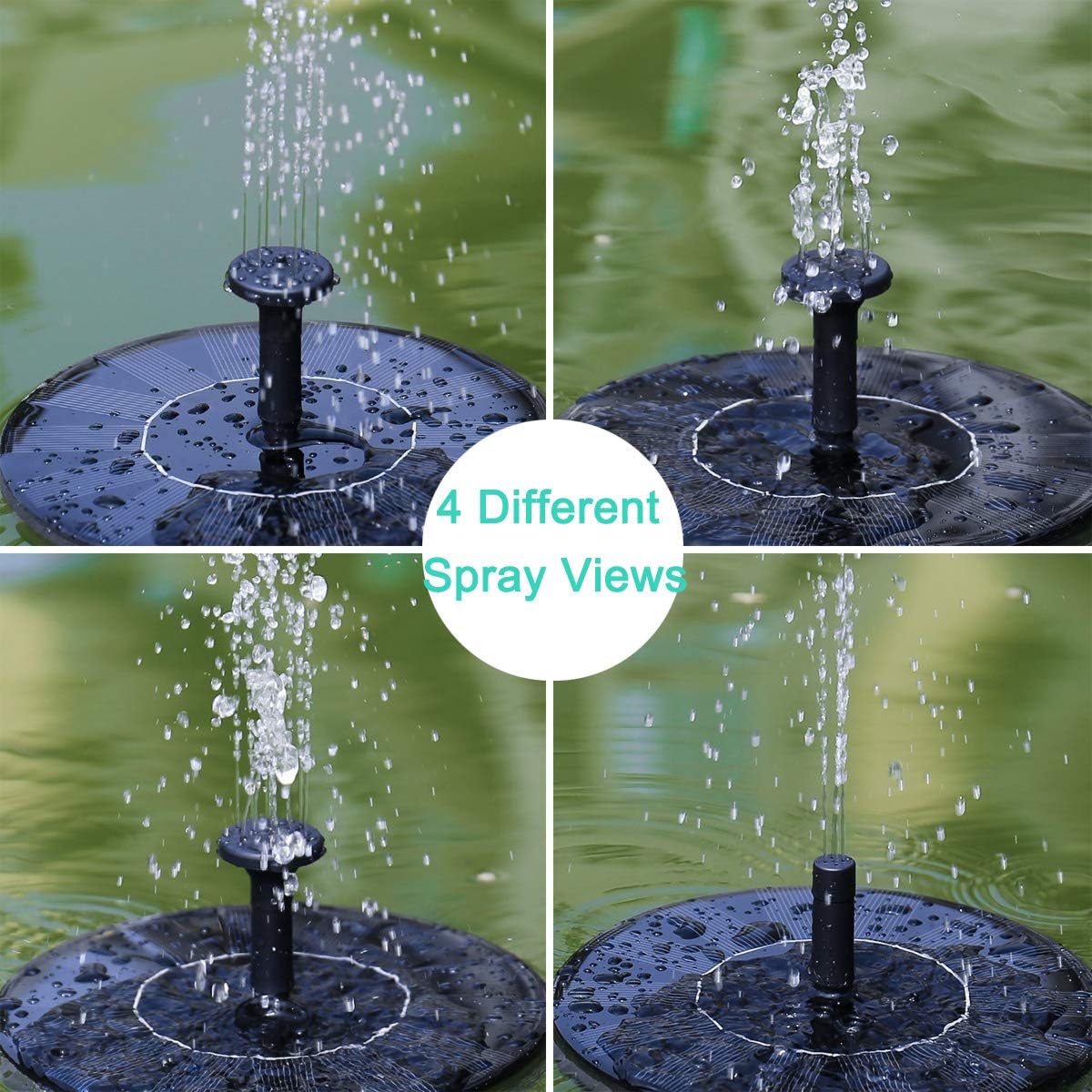 New Upgraded Mini Solar Powered Fountain Pump 1.5W Free Standing Solar Panel Kit