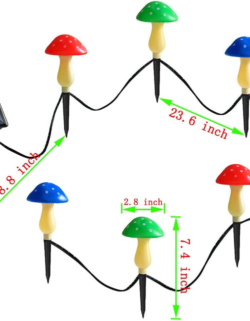 Load image into Gallery viewer, Outdoor Solar Mushroom Lights LED Solar Garden Decor Stake Lights, 8 Lighting Modes Solar Yard Ornament Lights (1 Pack 6 Mushrooms)
