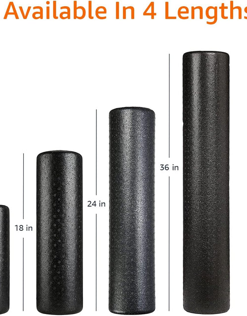 Load image into Gallery viewer, High-Density Round Foam Roller for Exercise, Massage, Muscle Recovery, 24 inches, Black
