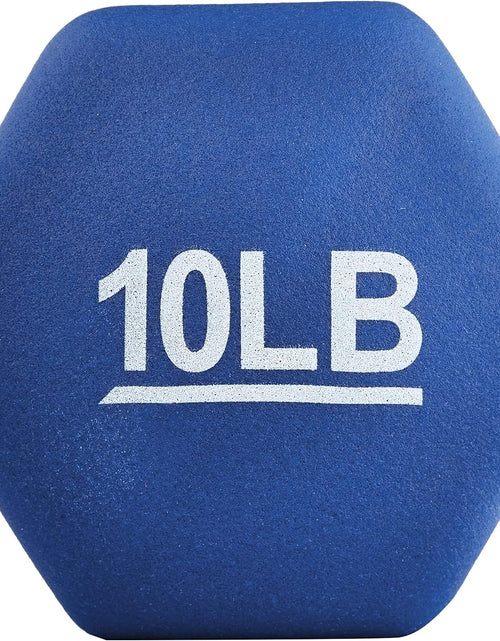 Load image into Gallery viewer, Neoprene Coated Hexagon Workout Dumbbell Hand Weight, 10 Pound Pair
