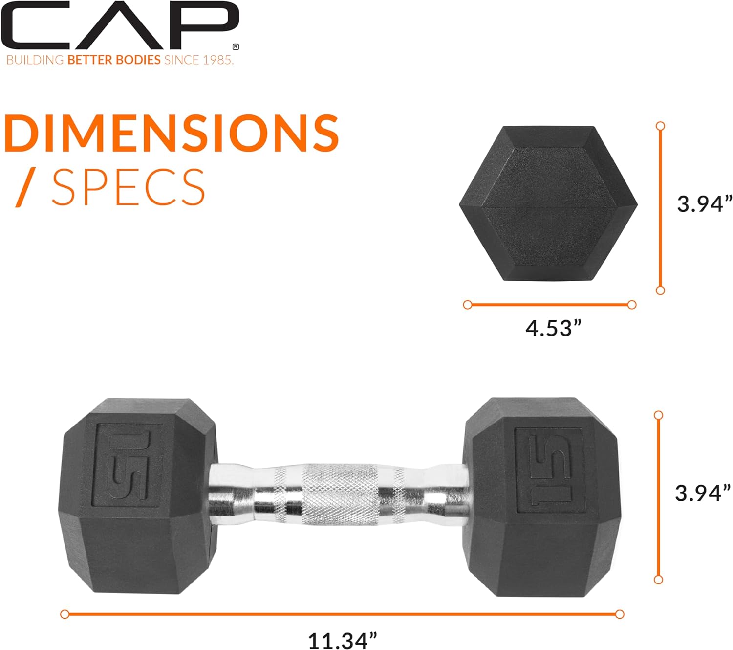 Barbell Coated Dumbbell Weight, Chrome Handle, 15 lb