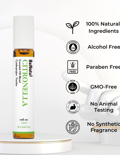 Load image into Gallery viewer, Organic Citronella Essential Oil Roll On Blend, Pre-Diluted with Coconut Oil for Skin Care, 10ml

