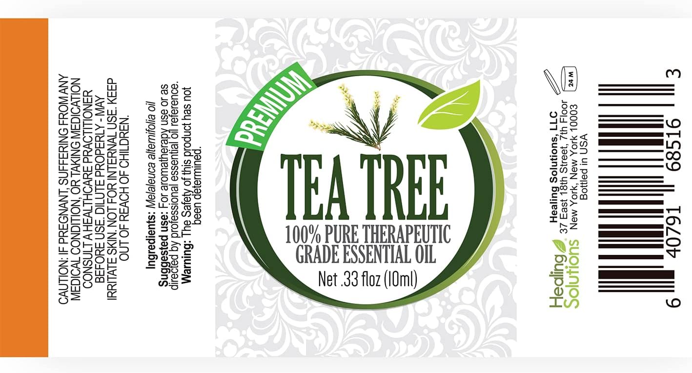Healing Solutions 10ml Oils - Tea Tree Essential Oil - 0.33 Fluid Ounces