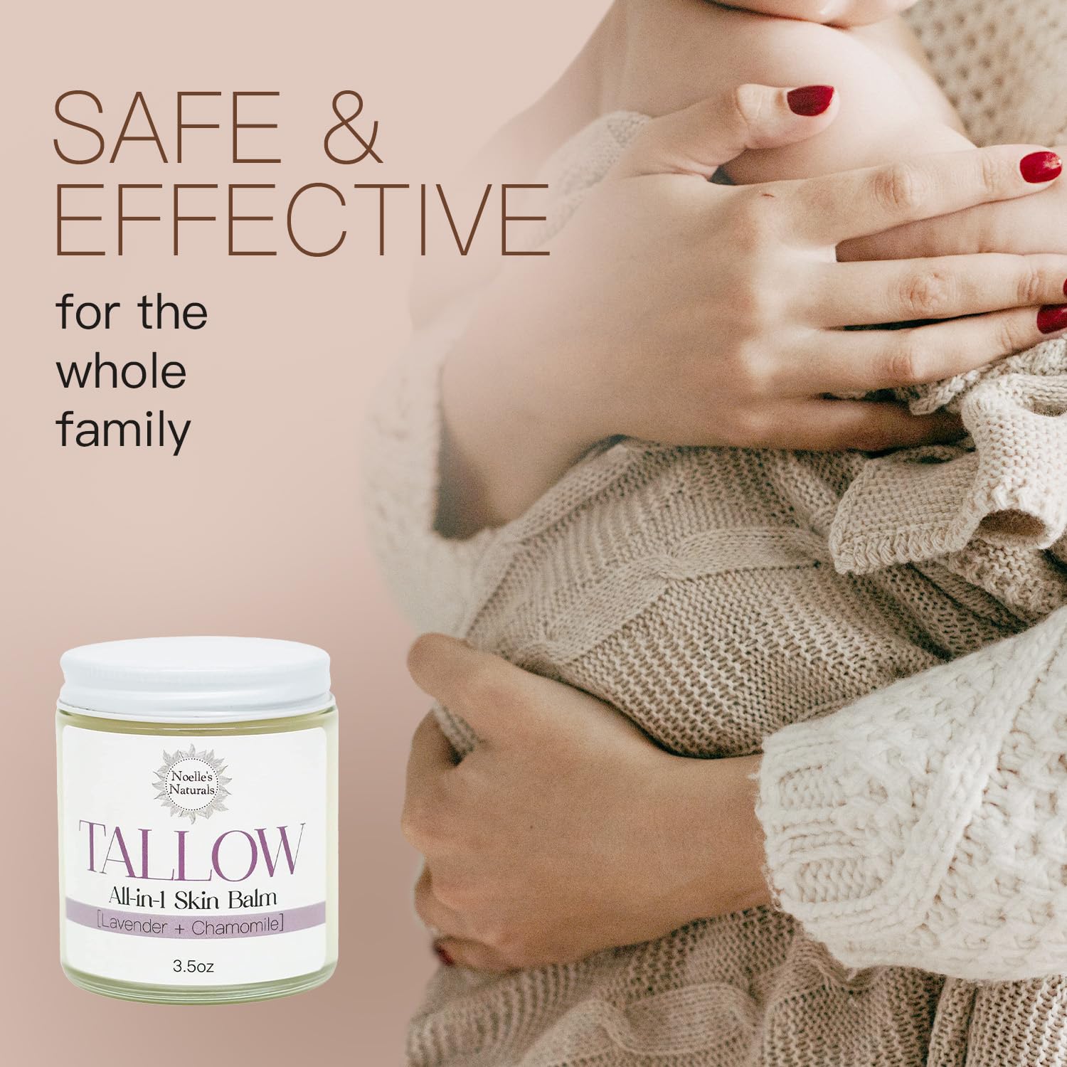 Organic Tallow Balm - 3.5oz Jar - Lavender Chamomile - All-In-One Skin Balm