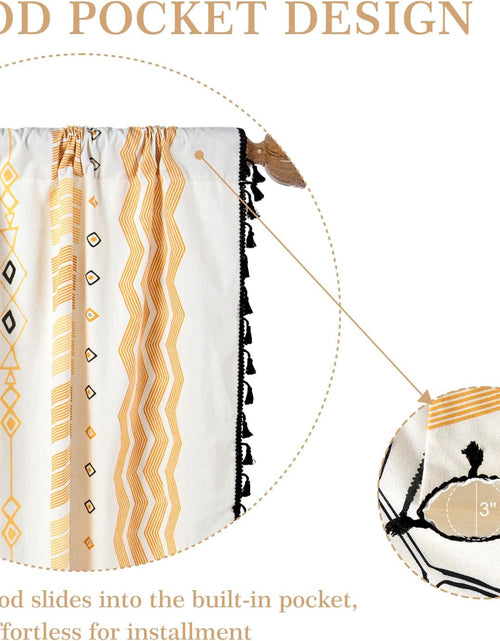 Load image into Gallery viewer, 2 Panels 84 inch Semi Blackout Living Room Darkening Curtains, Geometric Tribal Cotton Linen

