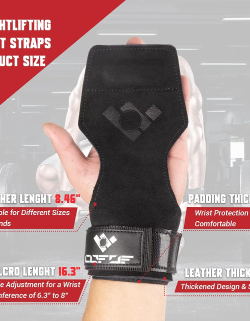 Load image into Gallery viewer, Double Layer Leather Weightlifting Wrist Strap for Deadlift and Powerlifting, Midnight Black, Pair
