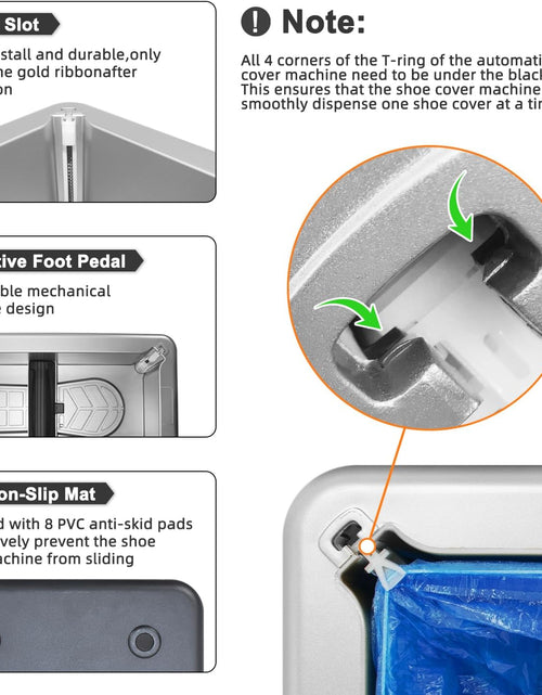 Load image into Gallery viewer, Automatic Shoe Covers Dispenser,200 Pcs Shoe Cover Indoors Disposable,Booties for Portable Machine Fits One Size, Silver
