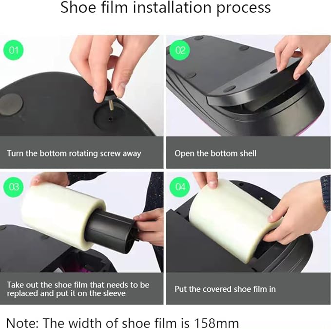 Automatic Shoe Cover Dispenser Machine with 1 Roll Overshoe Film Silver Kit
