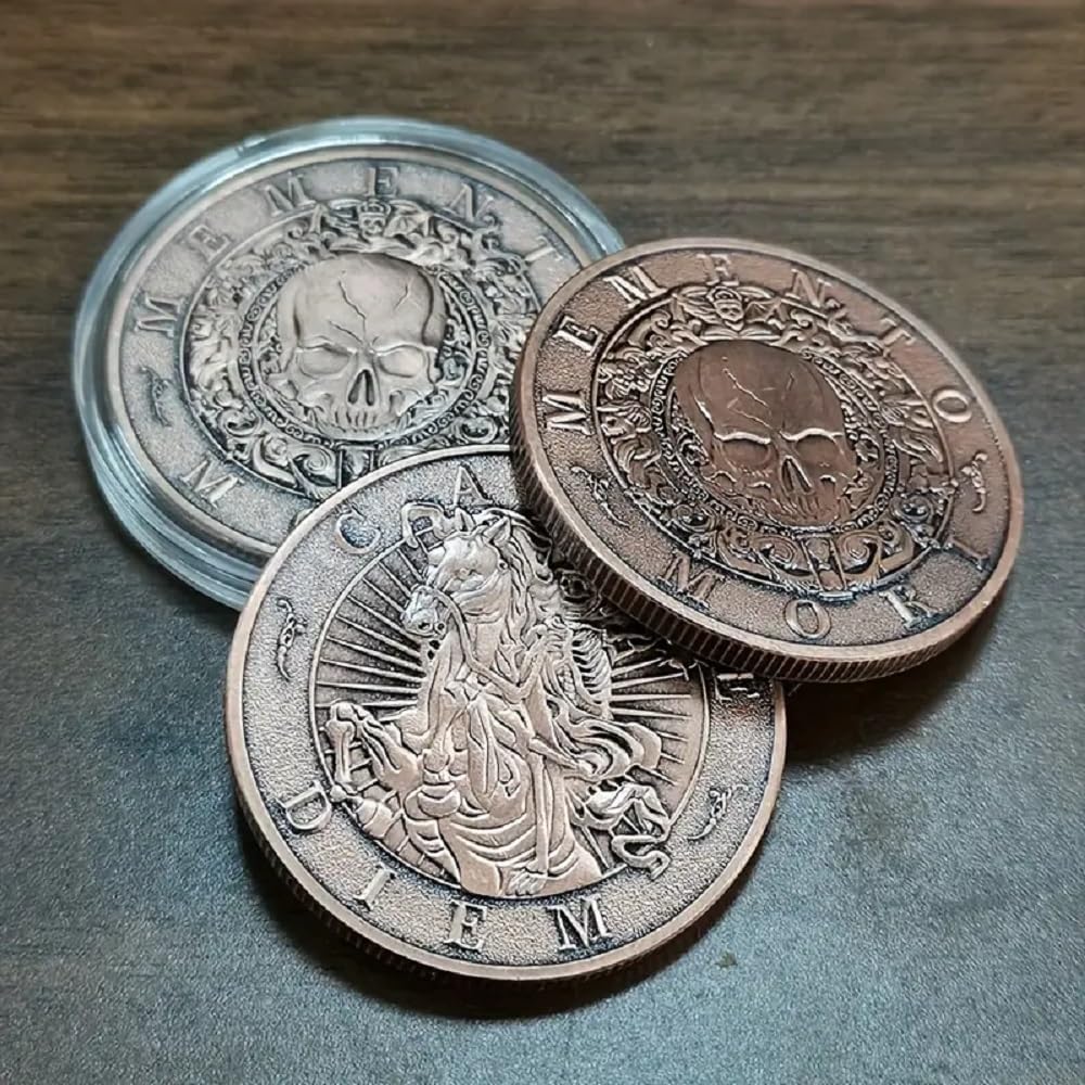 Memento Mori Medal Carpe Diem Stoicism Souvenior Coins Antique Finish