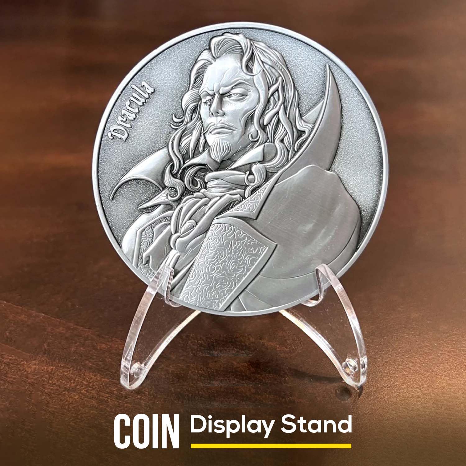 Poseidon - Large Collectible Display Coin, includes Stand, 3D Dual-Sided, 2.75", 4oz, Zinc Alloy