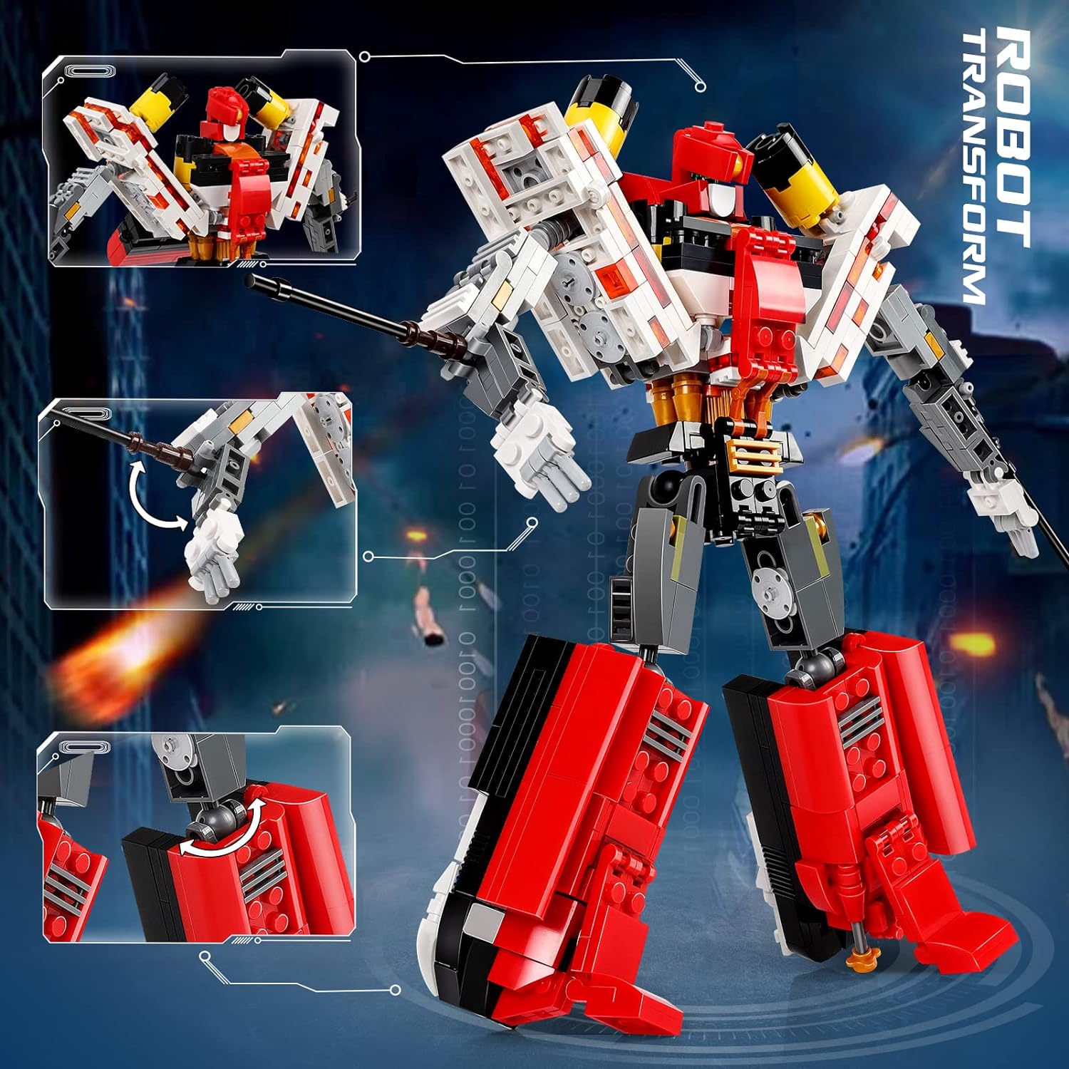 2 in 1 Titanic Model & Transform Robot Building Kit, Collectible Display Model Set