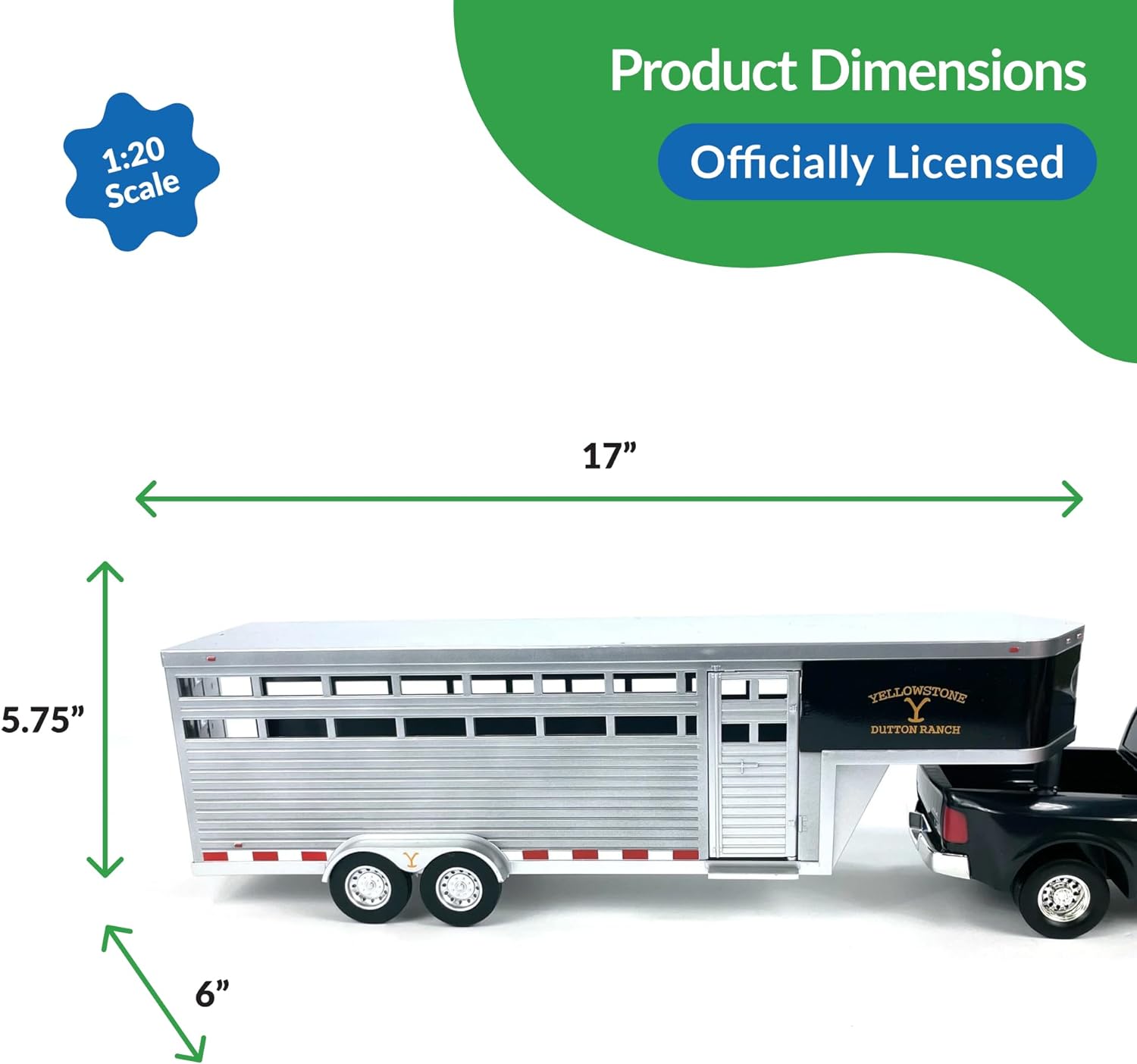 Adult Collectibles - Yellowstone Dutton Ranch Trailer with Gooseneck Trailer Hitch for Farm Toys