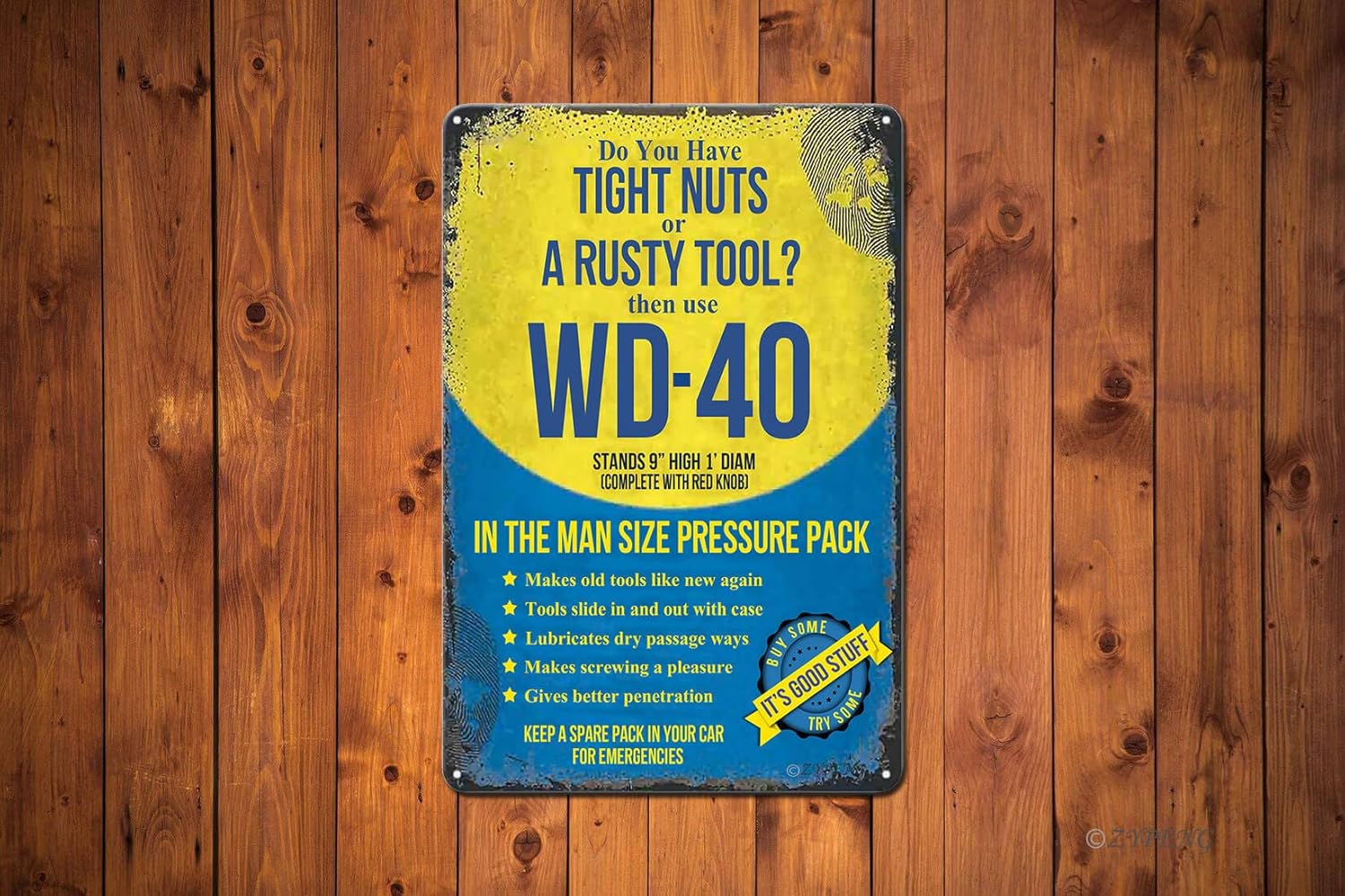 Do You Have Tight Nuts Or A Rusty Tool? Vintage Garage Tin Sign