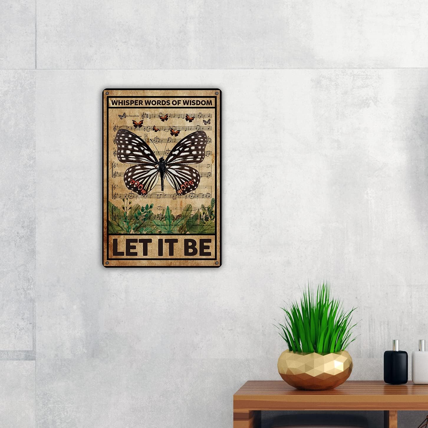 Let It Be The Beatles Metal Tin Sign Wall Decor Retro Whisper Words of Wisdom