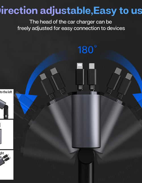 Load image into Gallery viewer, Retractable Car Charger with 100W, 4 in 1 Car Fast Charger for iPhone and Type C
