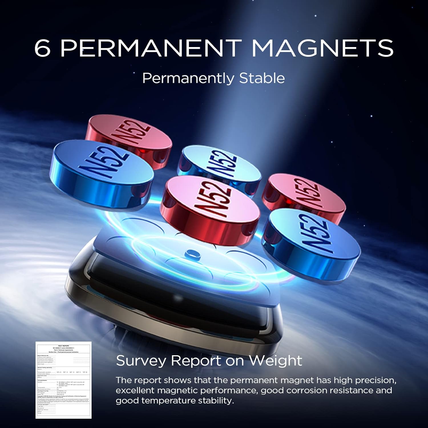 Magnetic Phone Holder for Car, 6 Strong Magnets, Compatible with All Smartphones & Tablets, Gold