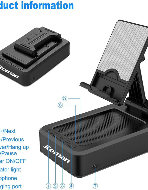 Load image into Gallery viewer, Cell Phone Stand with Wireless Bluetooth Speaker and Anti-Slip Base HD Surround Sound, Black

