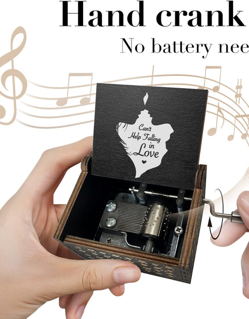 Load image into Gallery viewer, Wooden Music Box-Can’t Help Falling in Love Hand Crank Laser Engraved Vintage Wood Musical Boxes
