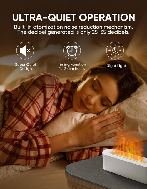 Load image into Gallery viewer, Fireplace Colorful Fire Flame Diffuser, Aromatherapy Essential Oil Diffuser, 150ml Cool Mist Humidifier, White
