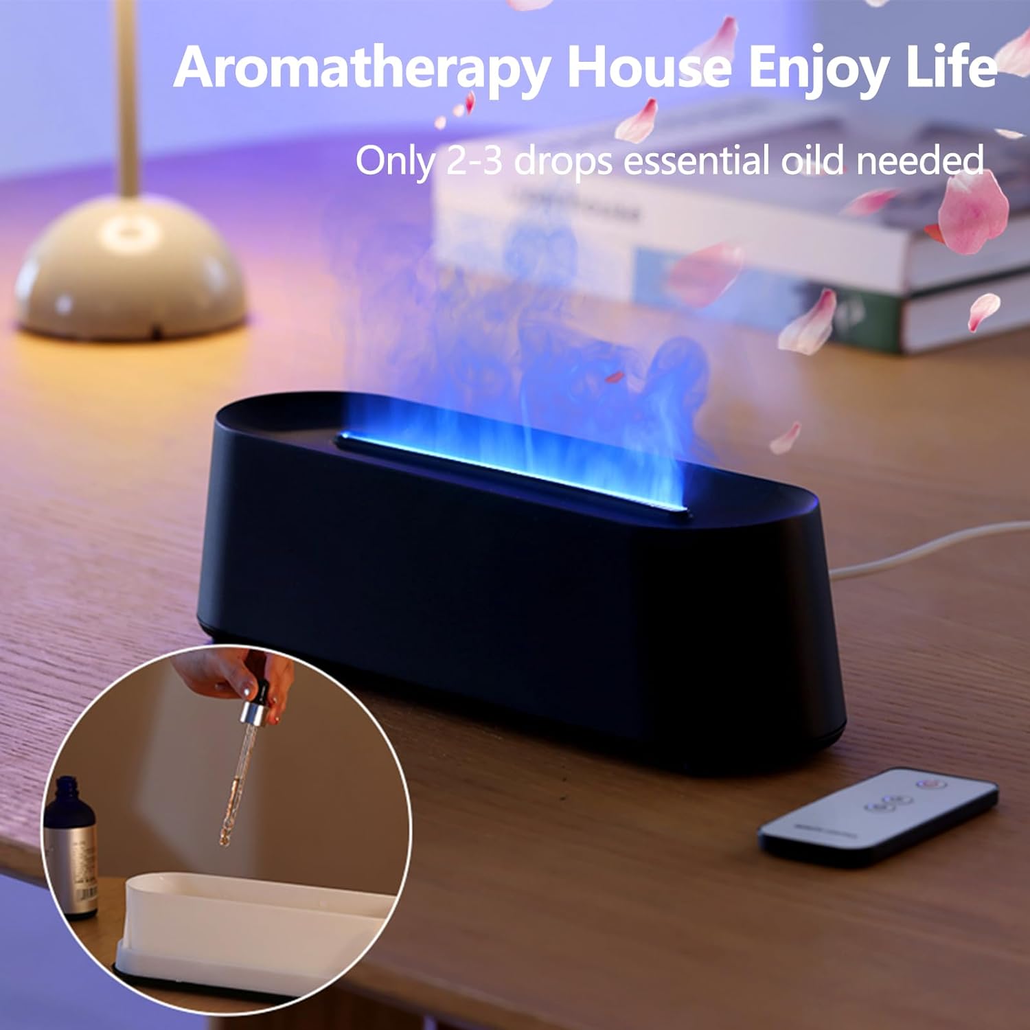 Air Humidifier with 7 Colors Light, Aromatherapy Diffuser, Oil Diffuser, Black