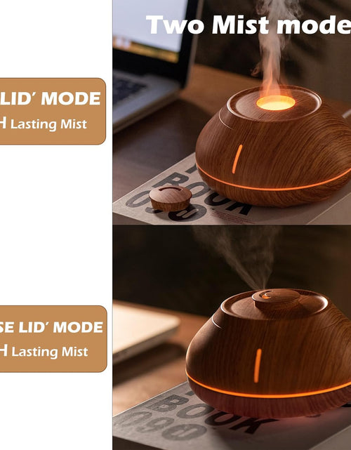 Load image into Gallery viewer, Aromatherapy Essential Oil Flame Diffuser with Ultrasonic Mist Auto Shut-Off Air Humidifier Light, Wood
