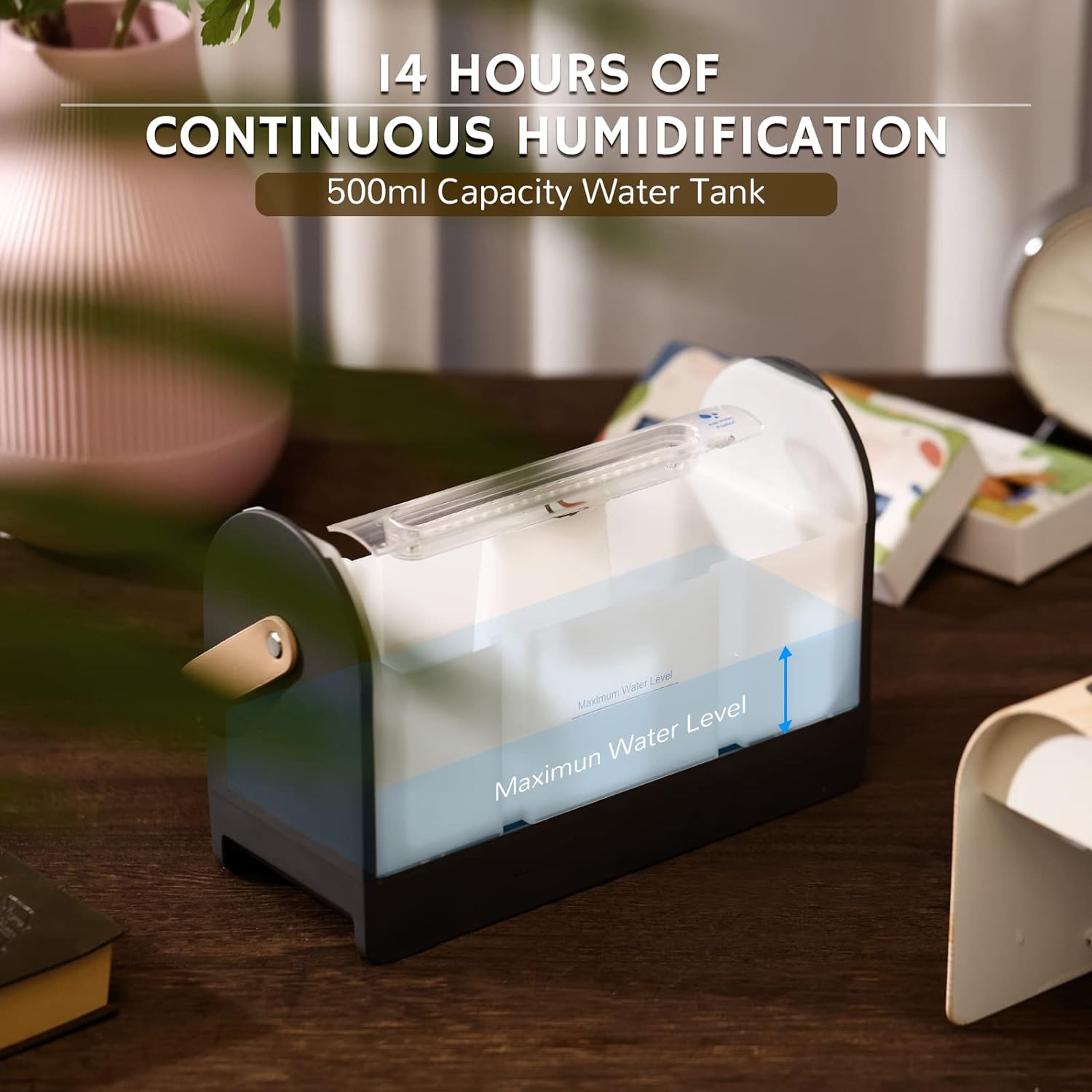 500ml Flame Diffuser, Aroma Essential Oil Diffuser, Ultrasonic Cool Mist Humidifier, LF500M Fire Diffuser