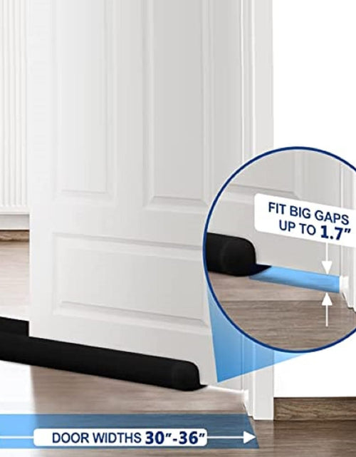 Load image into Gallery viewer, Large Door Draft Stopper for Bottom of Doors 36 Inch Under Door Draft Noise Blocker Black Gap, Black
