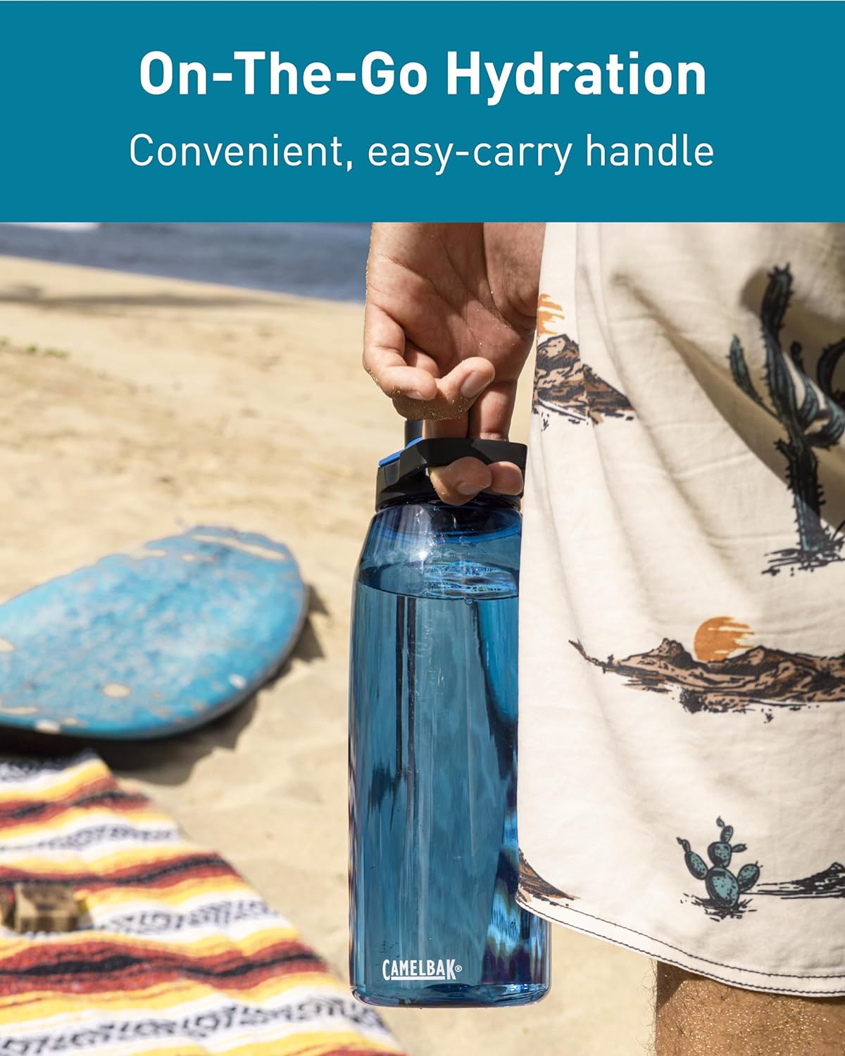 Chute Mag BPA Free Water Bottle with Tritan Renew - Magnetic Cap Stows While Drinking, 25oz, Lagoon