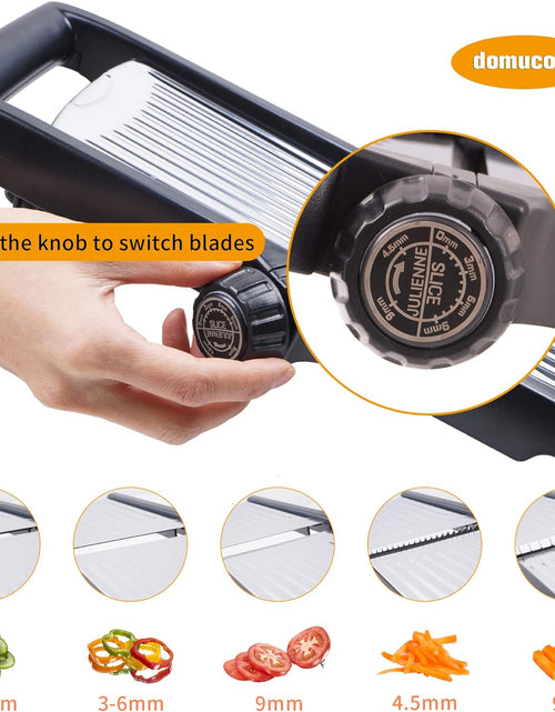 Load image into Gallery viewer, Adjustable Stainless Steel Food Vegetable Potato Onion Slicer French Fry Cutter, Slicer Julienne with Cut-Resistant Gloves

