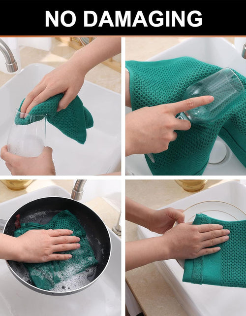 Load image into Gallery viewer, 8 Pack - 12 x 12 Inches, Waffle Weave Super Soft and Absorbent Dish Towels Quic
