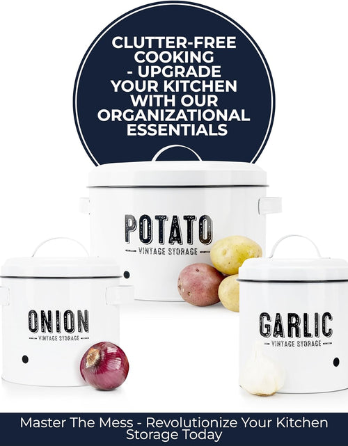 Load image into Gallery viewer, Potato Storage For Pantry, Canister Sets for the Kitchen Counter, Potatoes Storage, White
