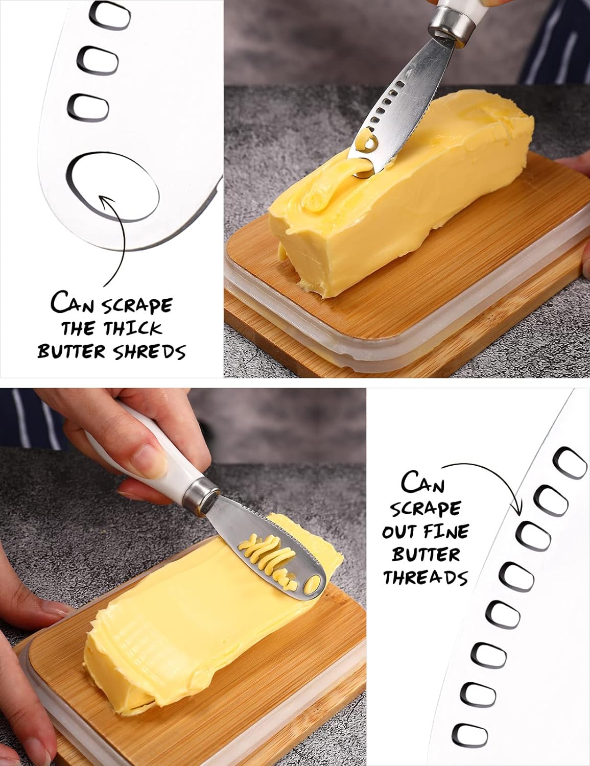 Butter Dish with Lid for Countertop, with Double High-quality Silicone Good Kitchen Gift White