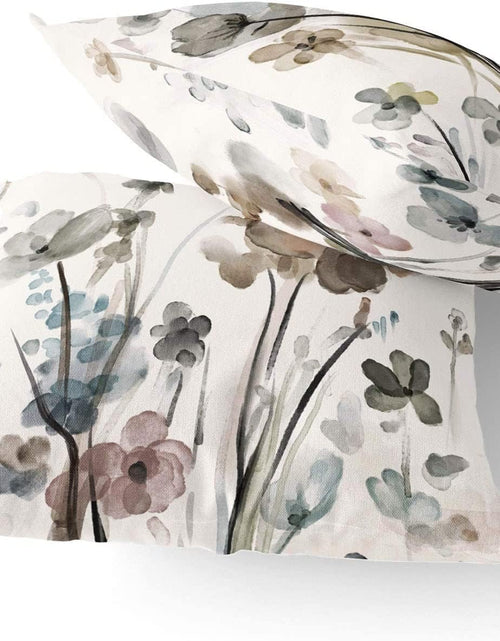 Load image into Gallery viewer, Set of 2, Flowers Pillow Cushion Cases, Modern Decorative Square Pillowcases
