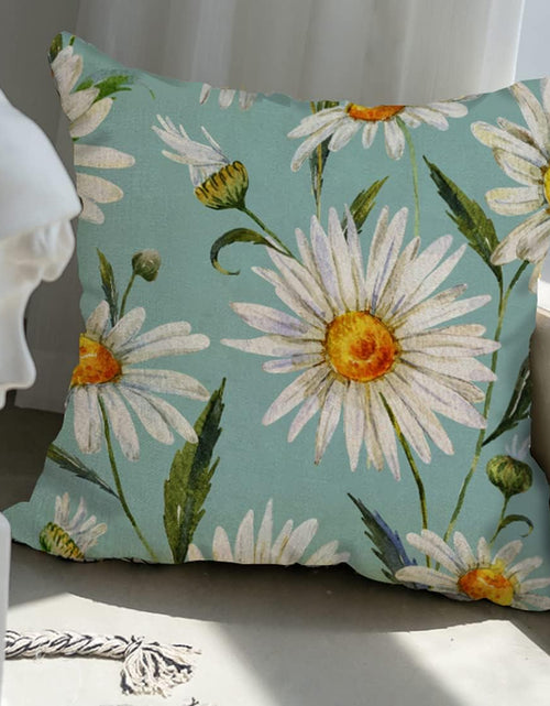 Load image into Gallery viewer, Set of 4, Sunflower Decorative Spring Daisy Light Blue Cushion Case for Sofa Couch
