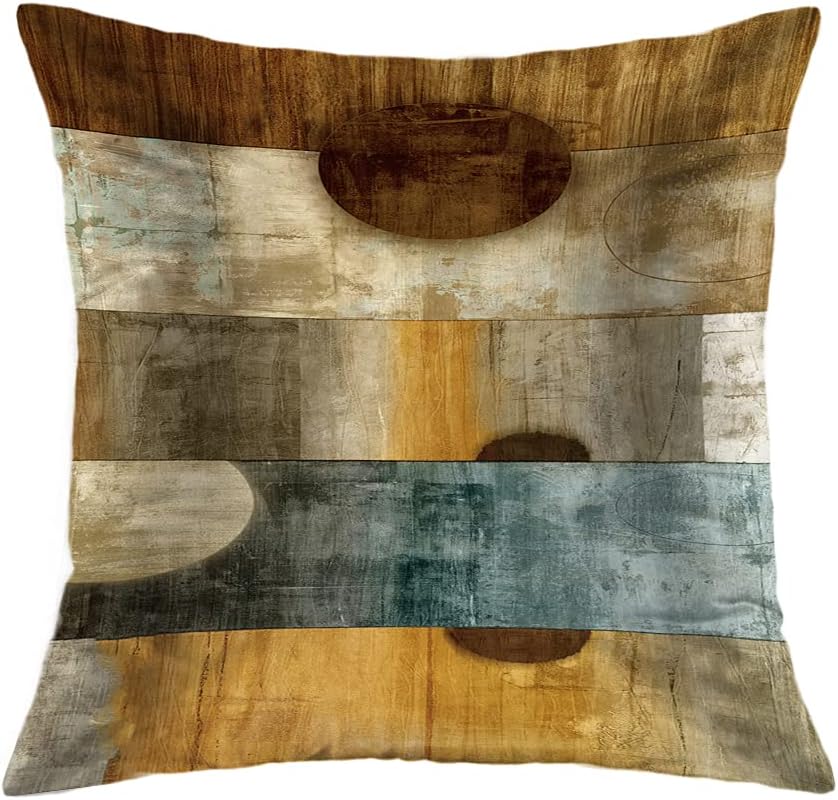 Set of 4 Teal Pillow Cover Modern Geometry Abstract Art Decorative Pillowcovers