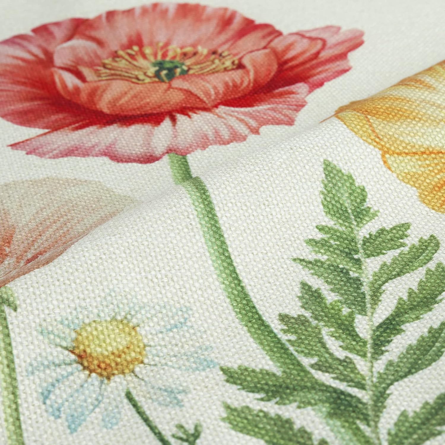 Set of 4 Garden Flower Butterfly Decorative Pillows Case Polyester Linen Cushion Covers