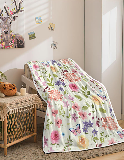 Load image into Gallery viewer, Pink Butterfly Throw Blanket Soft Cozy Warm Plush Fleece Flannel Blanket, 60 x 50 inches
