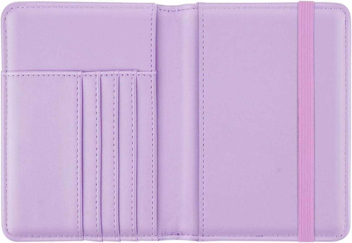 Passport Holder Cover Travel RFID Blocking Passport Cover Wallet with Elastic Band for Women, Gradien Marble
