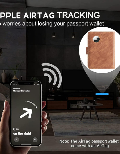 Load image into Gallery viewer, Airtag Passport Holder Cover Wallet Travel Essentials with Rfid Blocking Case, Brown
