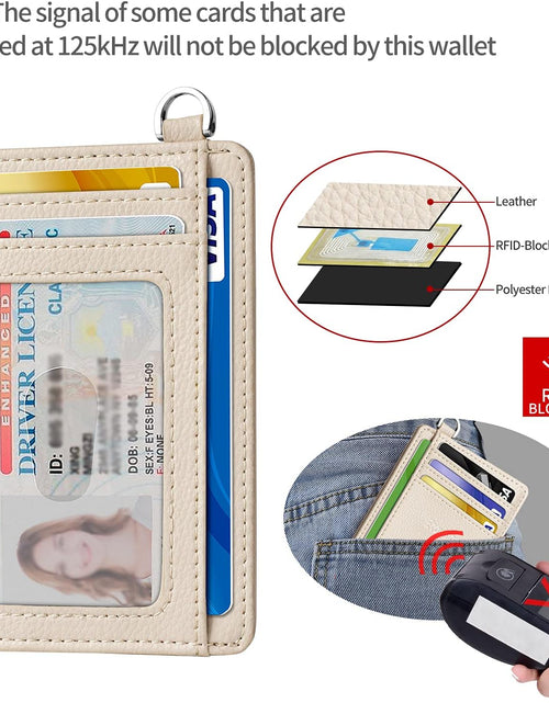 Load image into Gallery viewer, Slim Minimalist Front Pocket Wallet, RFID Blocking Credit Card Holder Wallet with Detachable D-Shackle, Beige
