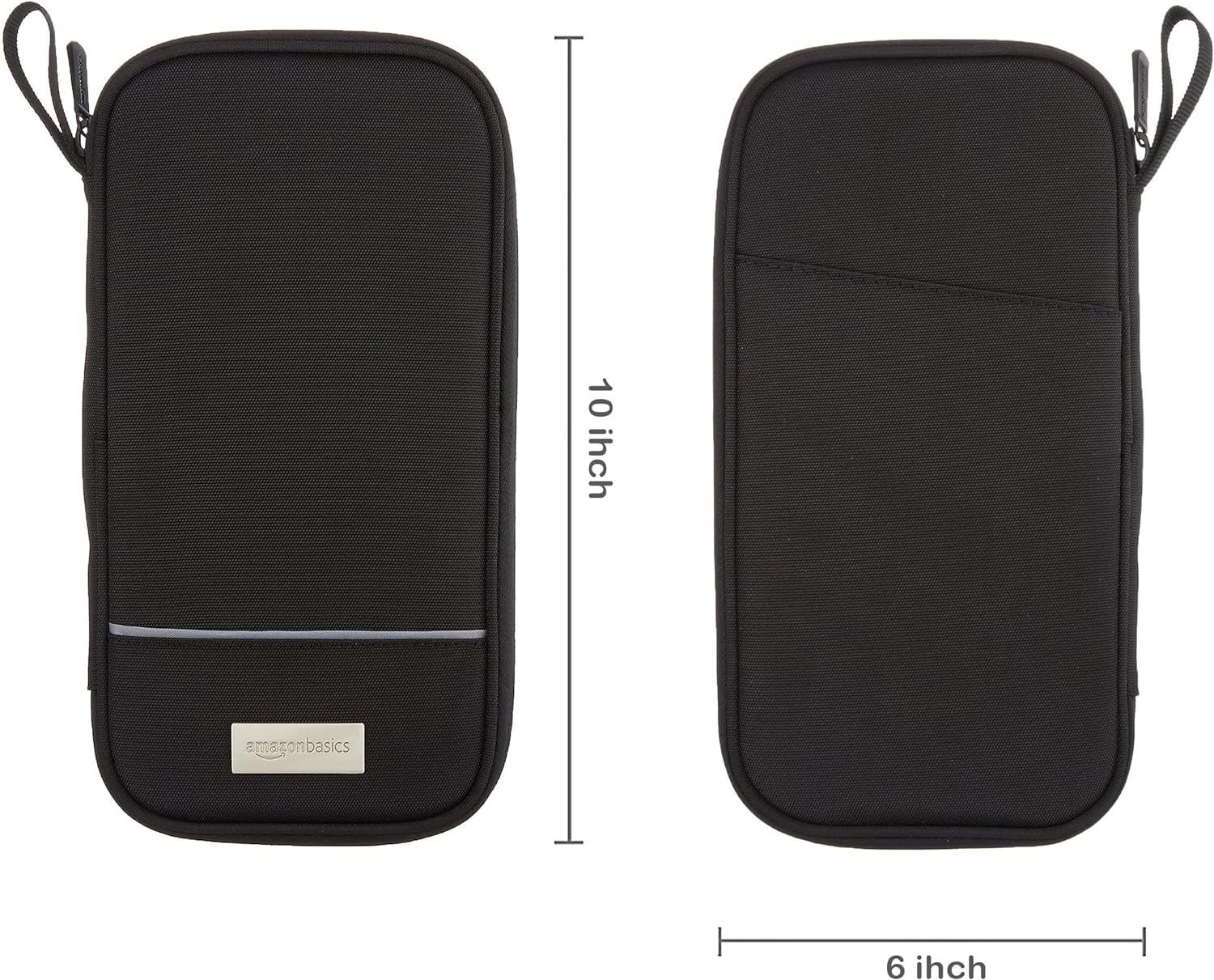 RFID Travel Passport Wallet Organizer, 10 x 5 Inches, Black, Solid