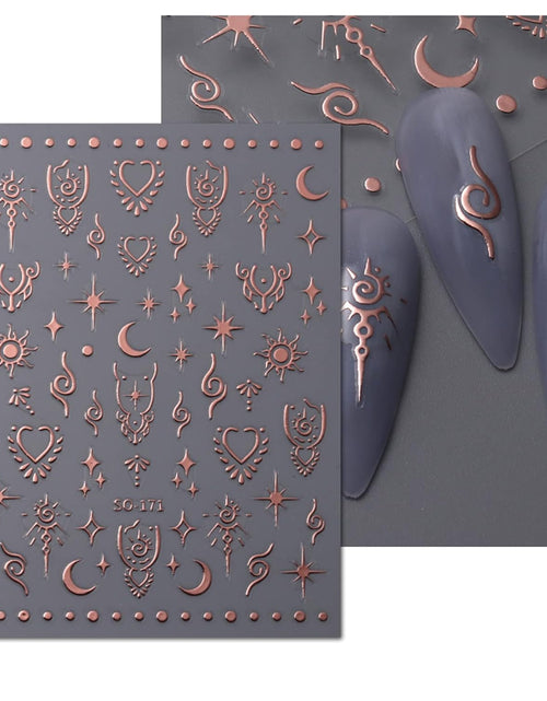 Load image into Gallery viewer, 9 Sheets Moon Star Nail Art Stickers Decals Self-Adhesive Pegatinas Uñas Sun Nail Supplies
