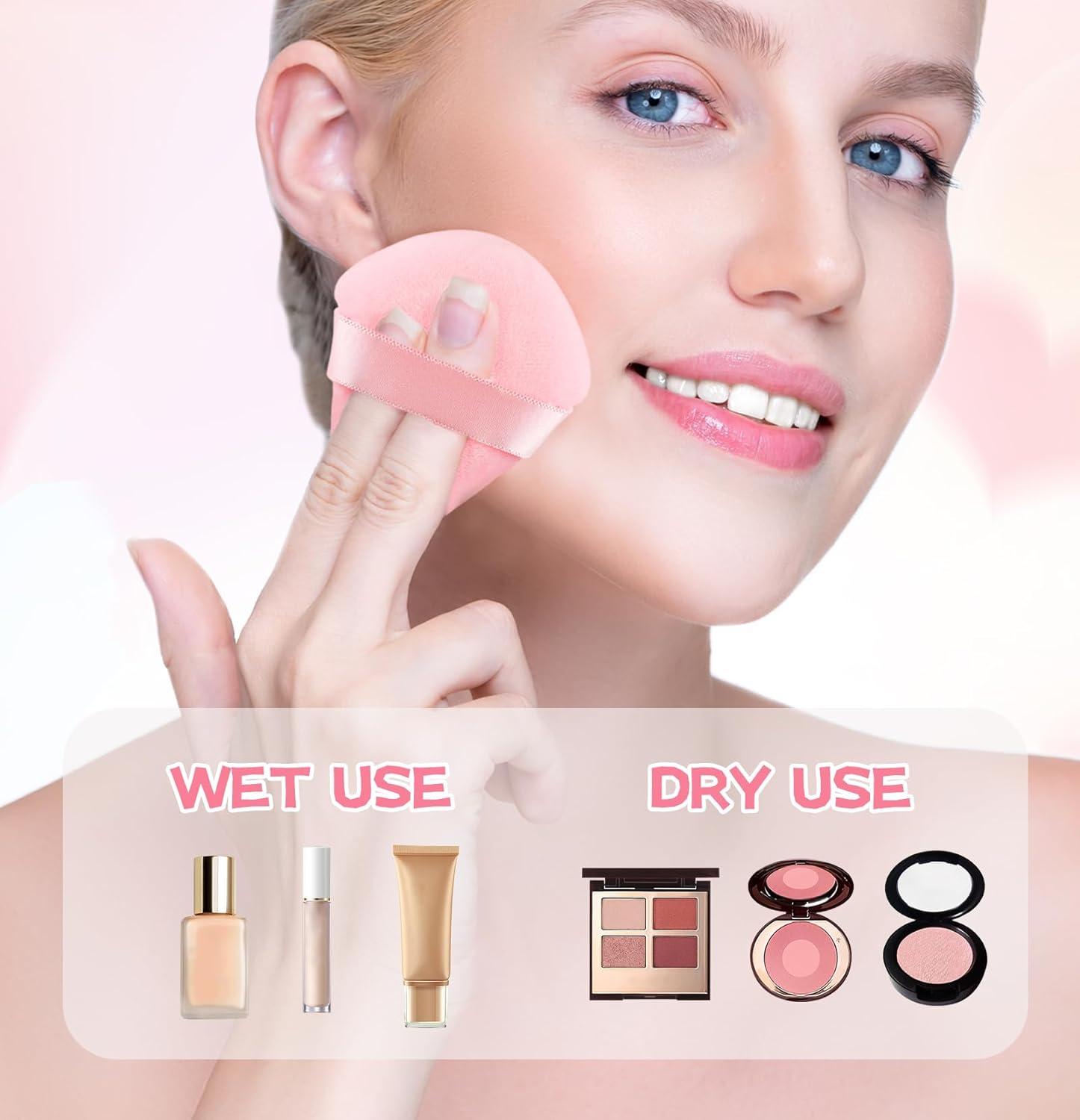 8 Pieces Triangle Powder Puff Face Soft Triangle Makeup Puff Velour Cosmetic Foundation Blender Sponge