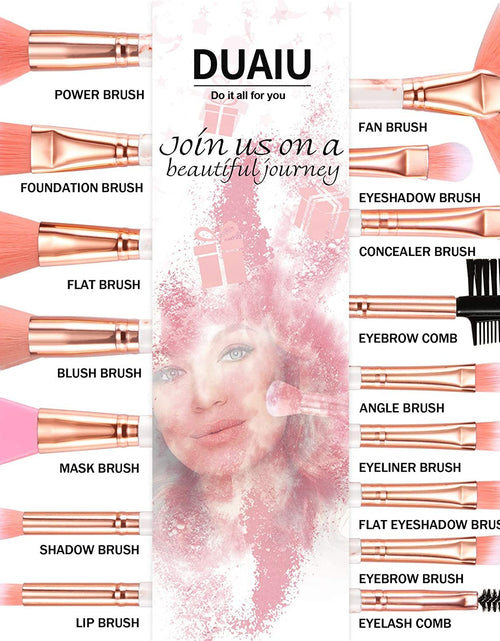 Load image into Gallery viewer, Professional Makeup Brushes Set 16PCS Marble Handle with 4PCs Sponge Blenders, Pink
