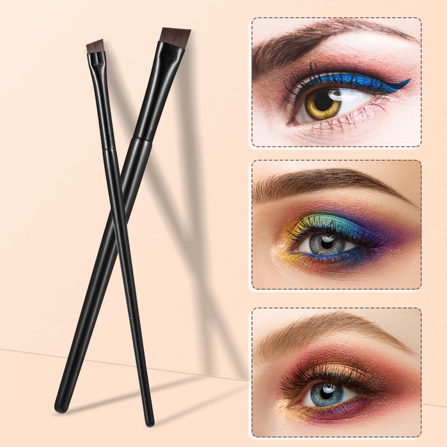 5-Piece Set Eyeliner Brushes for Precision Makeup Application - Fine Angled & Ultra Thin Slanted Flat Angle