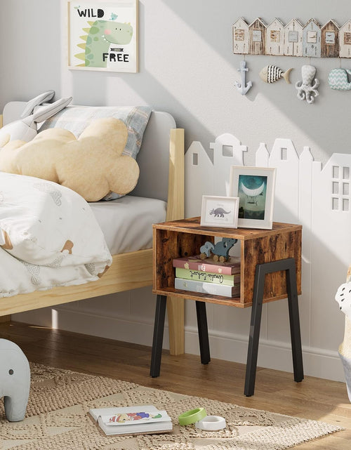 Load image into Gallery viewer, Set of 2 Bedside Tables Nightstands Stackable Narrow End Table with Open Storage
